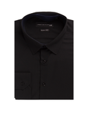 Bamboo Slim Shirt with Stretch Black