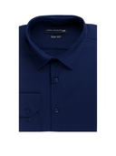 Bamboo Slim Shirt with Stretch Navy