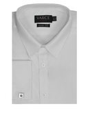 Duke Poplin Long Sleeve French Cuff Shirt White