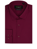 Lucas Fine Twill Long Sleeve Shirt Burgundy
