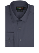 Lucas Fine Twill Long Sleeve Shirt Charcoal