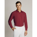 Vegas Fine Peach Microfibre Shirt Wine