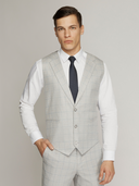 Langcaster Windowpane Check Vest (WITH LAPEL) GREY