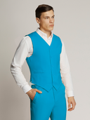 Vegas Fine Twill Plain Microfibre Vest AQUA