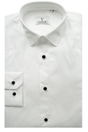 Boys Jasper Poplin Long Sleeve Shirt with Regular Cuff and Pintuck Front WHITE