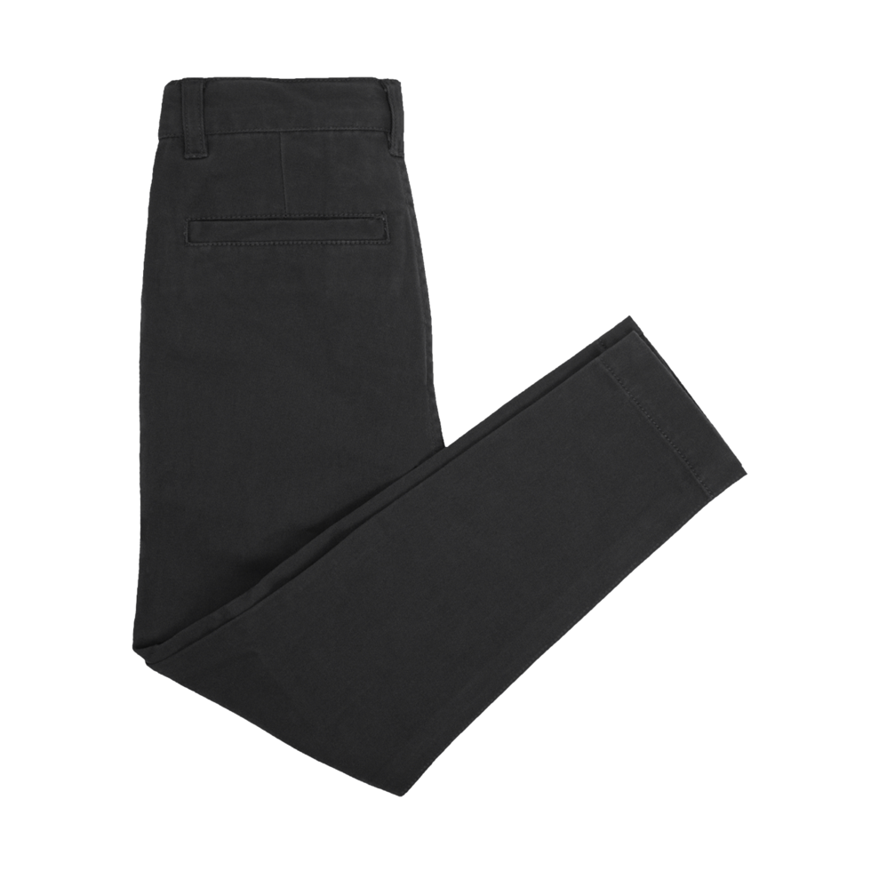 Boys Ledger Peach Finish Fine Cotton Drill Slim Fit Chino BLACK