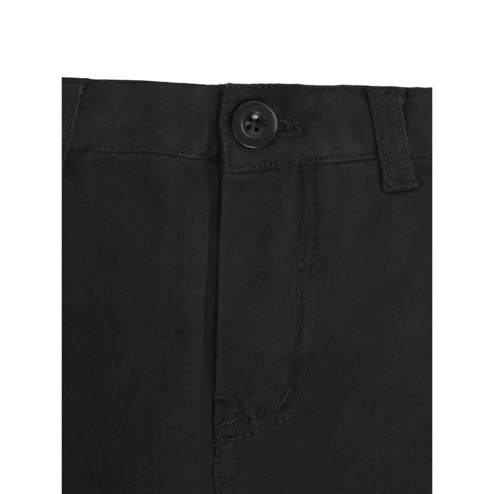 Boys Ledger Peach Finish Fine Cotton Drill Slim Fit Chino BLACK
