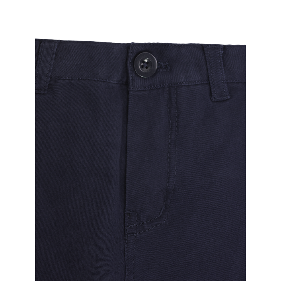 Boys Ledger Peach Finish Fine Cotton Drill Slim Fit Chino NAVY