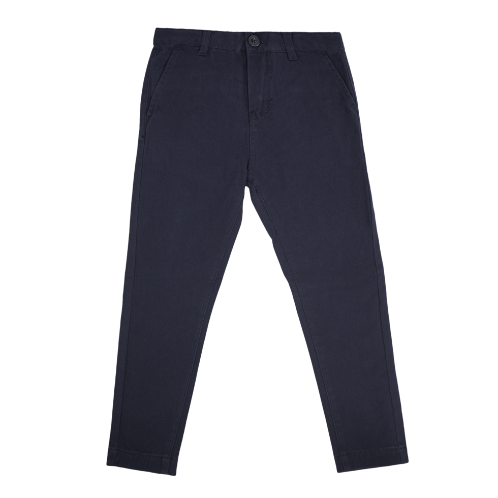 Boys Ledger Peach Finish Fine Cotton Drill Slim Fit Chino NAVY