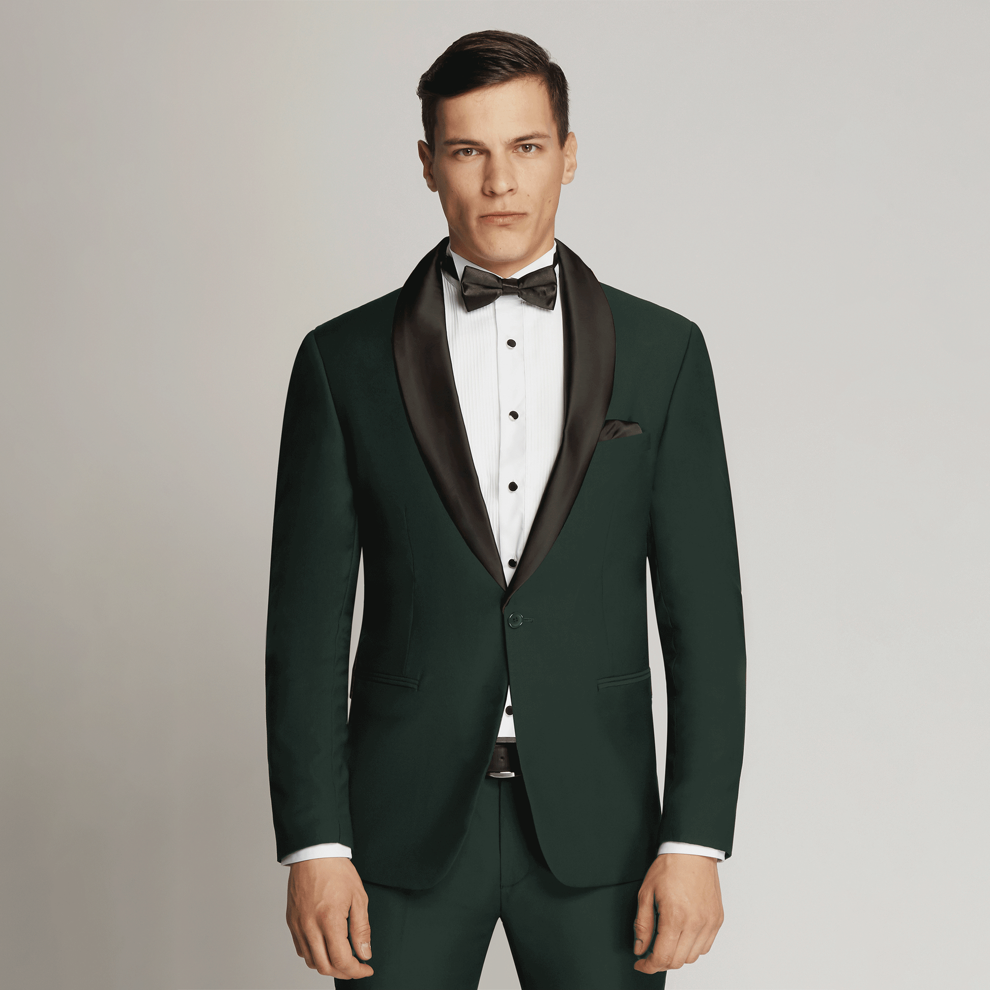 Charles Fine Twill Plain Shawl Lapel Suit BOTTLE GREEN
