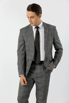 Harper Textured Check Jacket STEEL