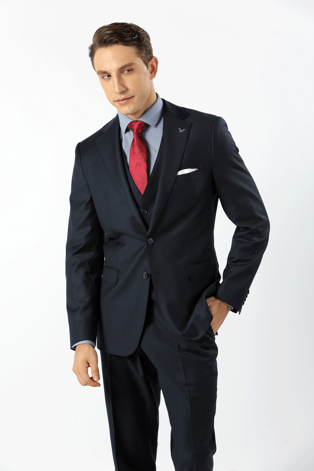 Oscar Pure Wool Jacket Navy