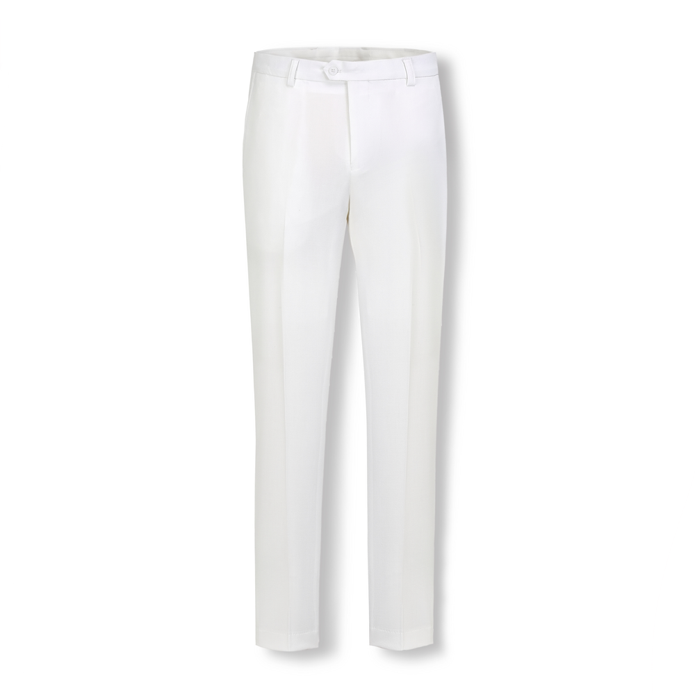 Stallone Plain Weave Stretch Boys Trousers WHITE