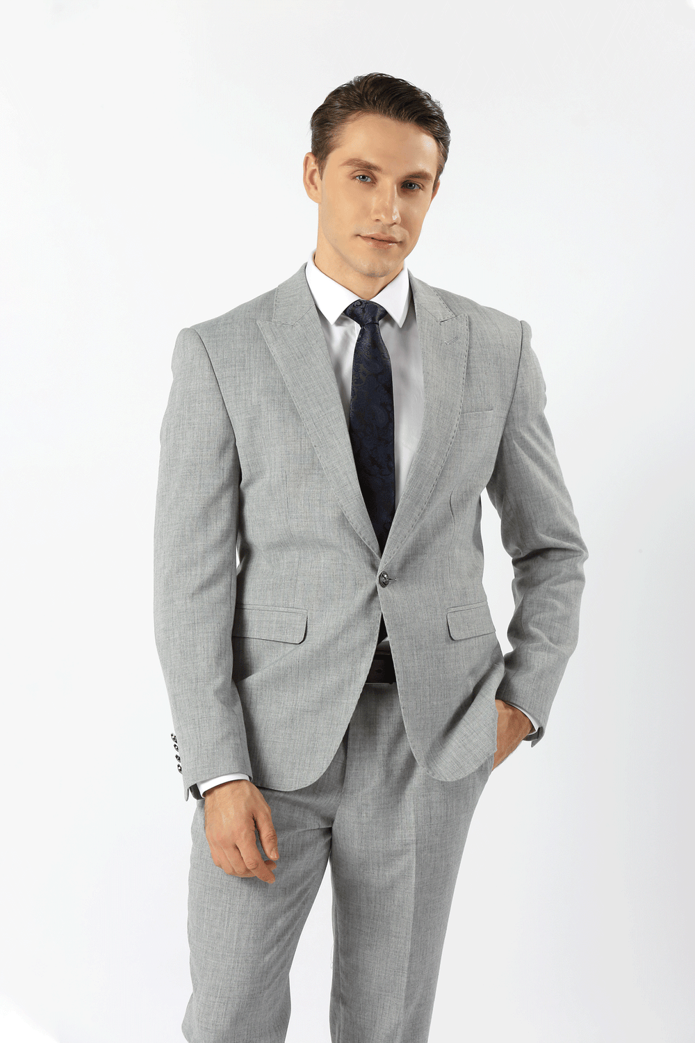 Stallone Plain Weave Stretch Jacket Silver