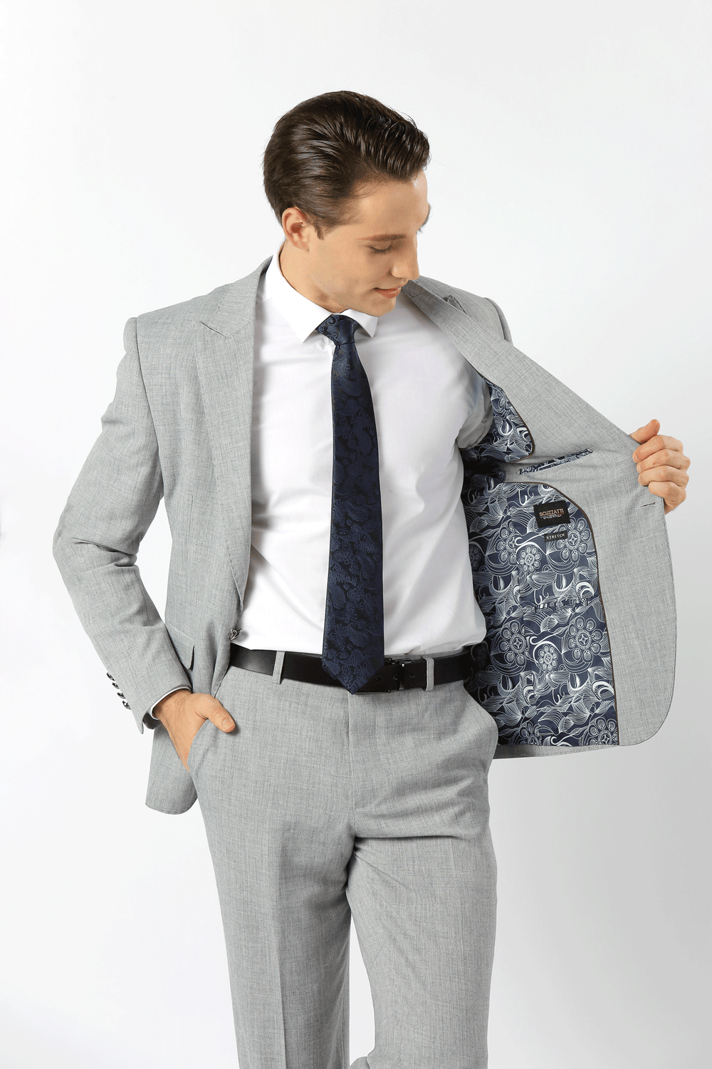 Stallone Plain Weave Stretch Jacket Silver