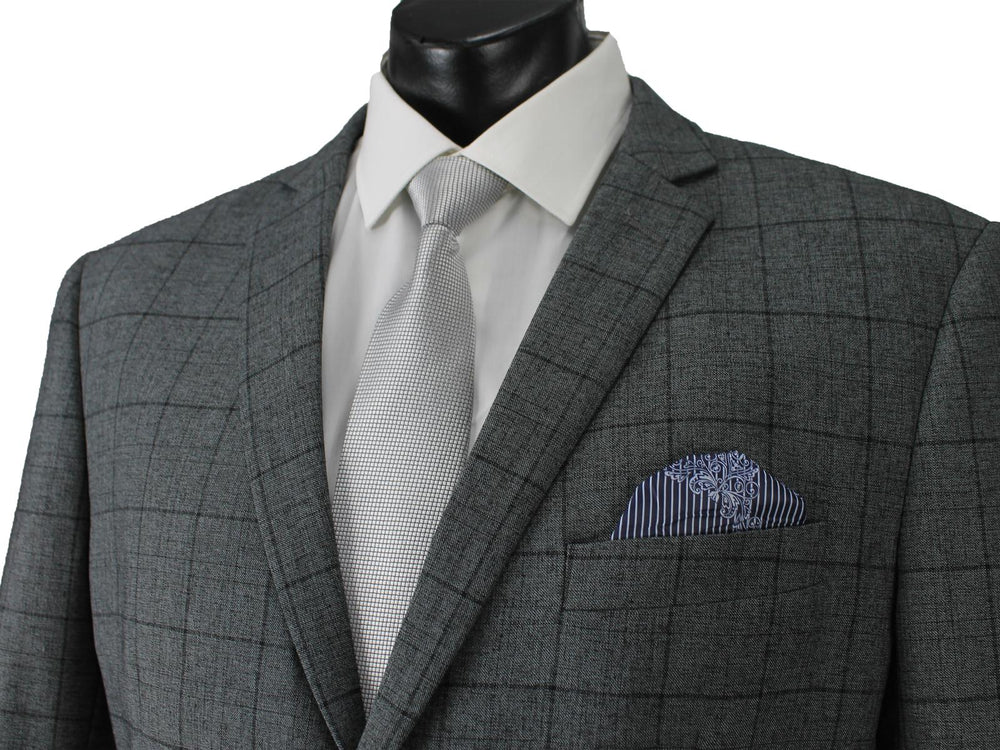 Wyatt Windowpane Check Jacket Charcoal