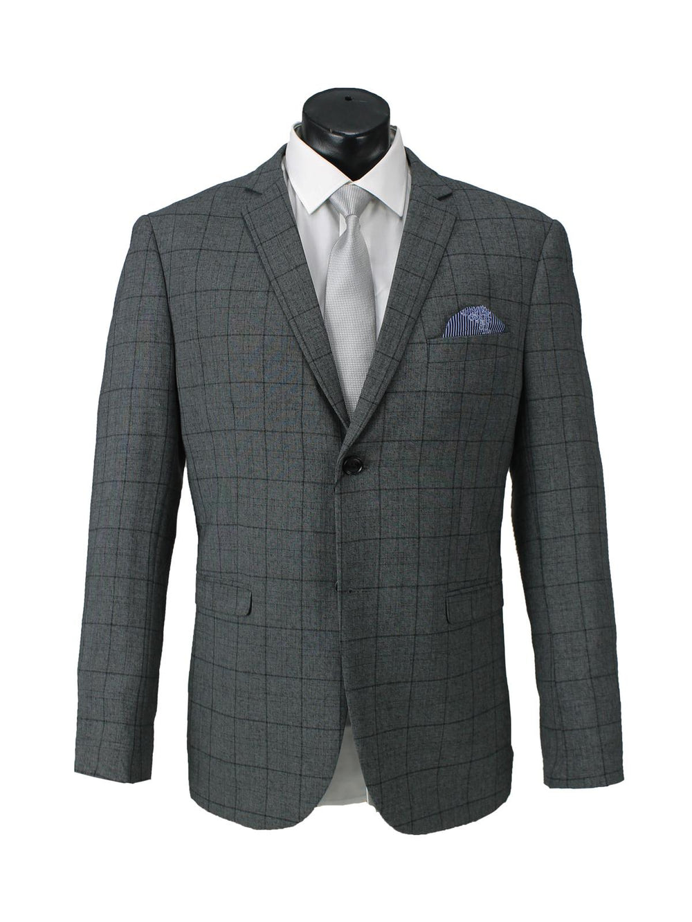 Wyatt Windowpane Check Jacket Charcoal