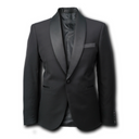 Heston Fine Twill Plain Shawl Lapel Jacket Black