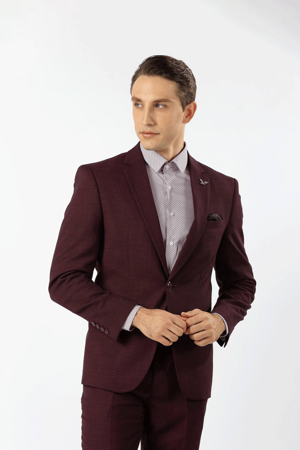 Houston Hopsack Weave Stretch Jacket Burgundy