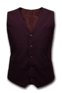 Houston Hopsack Weave Stretch Vest BURGUNDY