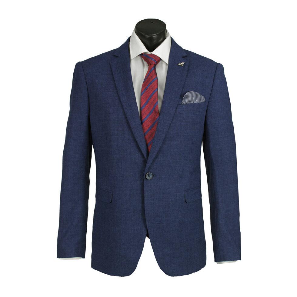 Houston Hopsac Weave Stretch Boys Jacket BLUE