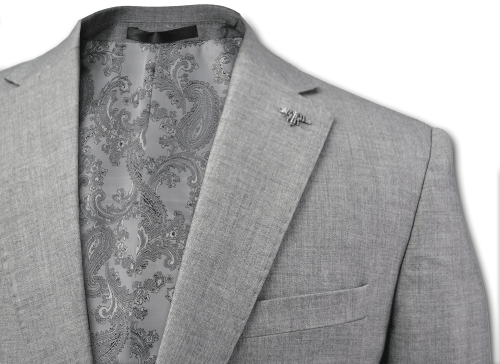 Matteo Notch Lapel Wool Blend With Stretch Jacket 12 Pewter