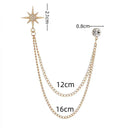 Lapel Chain Pin/ Collar Pin 8211 Copper Starburst