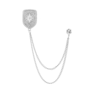Lapel Chain Pin/ Collar Pin 8246 Silver Shield