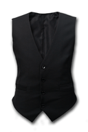 Harry Super Fine Twill Plain Vest BLACK
