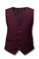 Harry Super Fine Twill Plain Vest MAROON