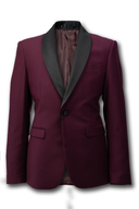 Harry Super Fine Twill Plain Detachable W2 Shawl Lapel Jacket MAROON