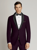 Harry Super Fine Twill Plain Detachable Shawl Lapel Jacket Purple