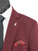 Isaac Stretch Jersey Slim Boys Sports Jacket BURGUNDY