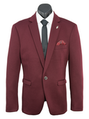 Isaac Stretch Jersey Slim Boys Sports Jacket BURGUNDY