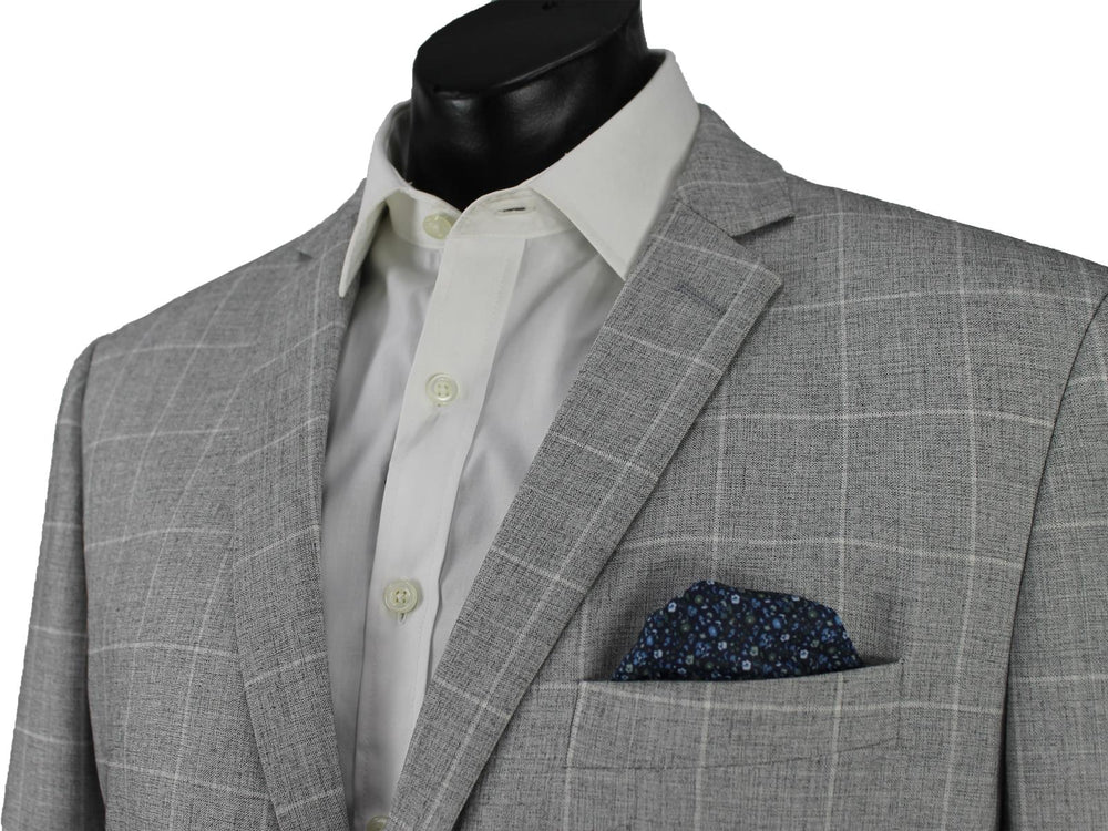 Wyatt Windowpane Check Jacket Silver