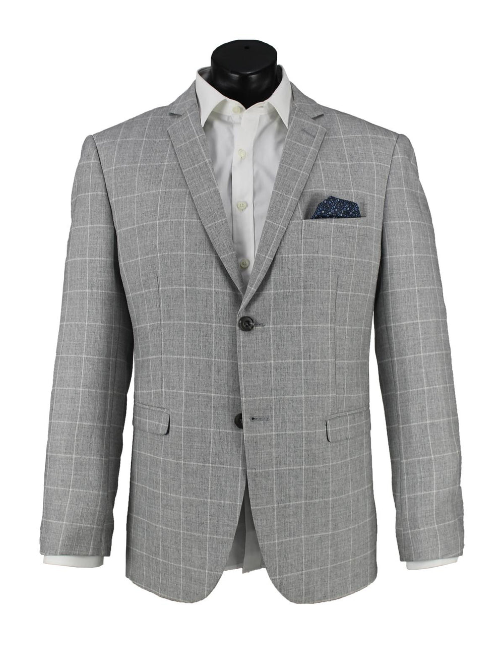 Wyatt Windowpane Check Jacket Silver