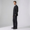 Arlo Double Breasted No Satin Lapel Jacket Black | Same as first image, but have the model standing side on or at an alternative angle towards the camera.