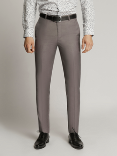 James Fine Twill Plain Flatfront Trousers Grey