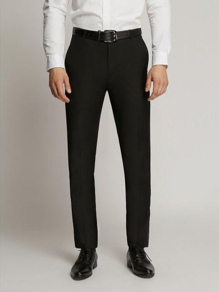 James Fine Twill Plain Flatfront Trousers Black