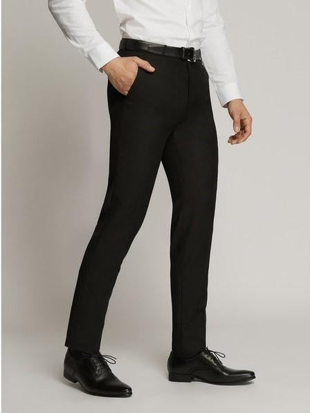 James Fine Twill Plain Long Trousers Black