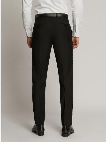 James Fine Twill Plain Flatfront Trousers Black