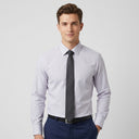 Bamboo Shirt with Stretch Grey | Man wearing this shirt. Do not copy the face of the visual reference.