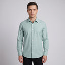 Brooks Oxford Long Sleeve Shirt MINT | Man wearing this formal long sleeve shirt.