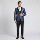 Constellation Dinner Jacket with Shawl Lapel Blue