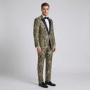 Dallas Brocade Jacket Gold/Black | Same as first image, but have the model standing side on or at an alternative angle towards the camera.