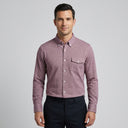 Double Pocket Shirt BURG | Man wearing this shirt. Do not copy the face of the visual reference.