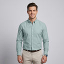 Double Pocket Shirt MINT | Man wearing this shirt. Do not copy the face of the visual reference.