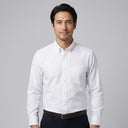 Double Pocket Shirt WHITE | Man wearing this shirt. Do not copy the face of the visual reference.