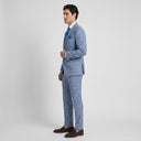 Edison Windowpane Check Jacket Blue | Same as first image, but have the model standing side on or at an alternative angle towards the camera.