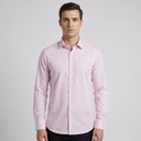 Eli Fine Twill Long Sleeve Shirt PALE PINK | Man wearing this formal long sleeve shirt.